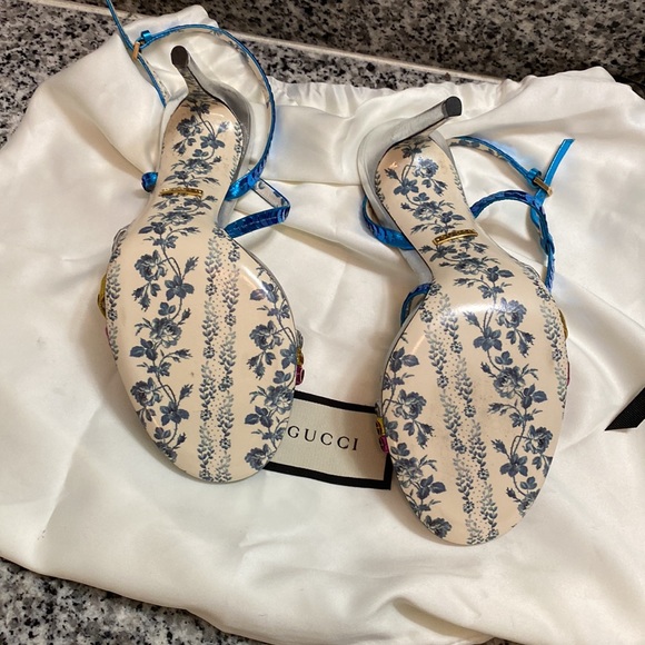 Gucci Haines 105 Metallic Sequin Heels SZ 37.5 - Picture 5 of 6